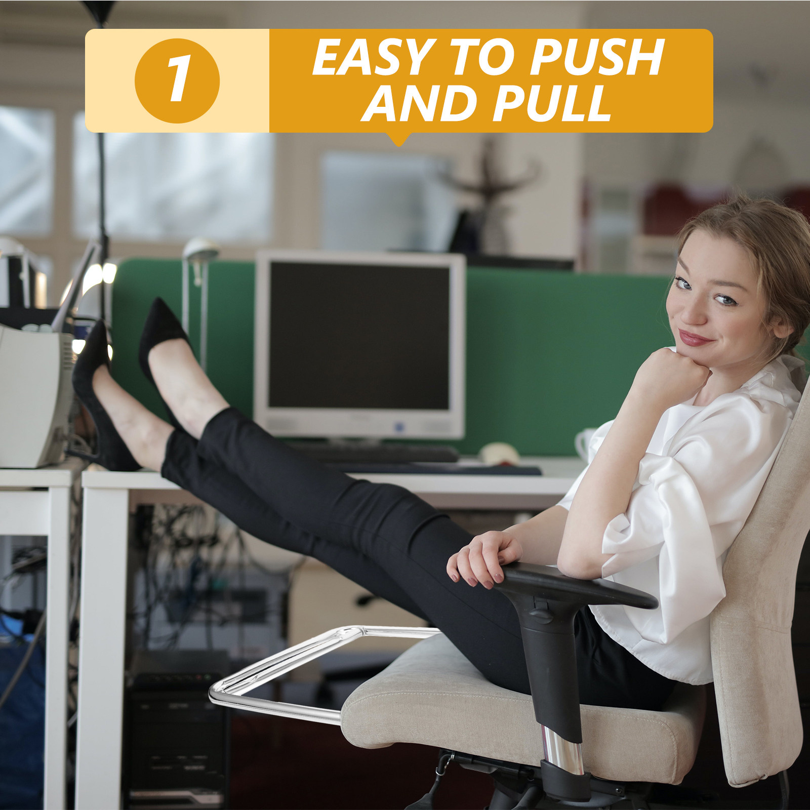 Footrest Under Desk - Paslanmaz Çelik Ayak Dayama, Ofis Masası